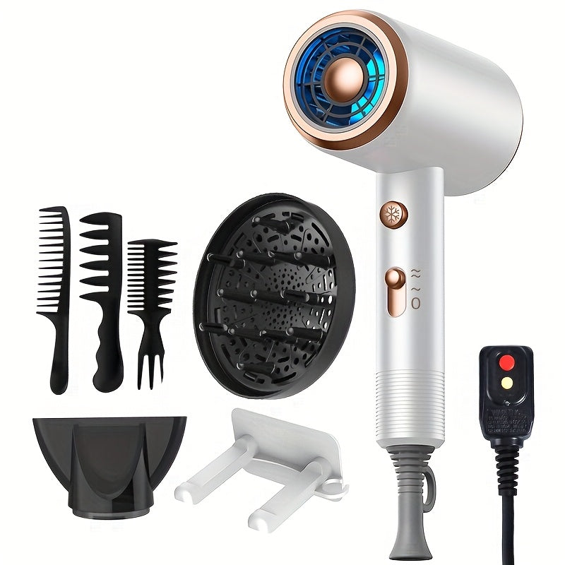 1600W Professional Ionic Hair Dryer with Diffuser, 2 Concentrators, 3 Combs & Hanger — 32000 RPM Low Noise Quick Dry Blow Dryer for Women, Home Salon Travel, 6 Colors