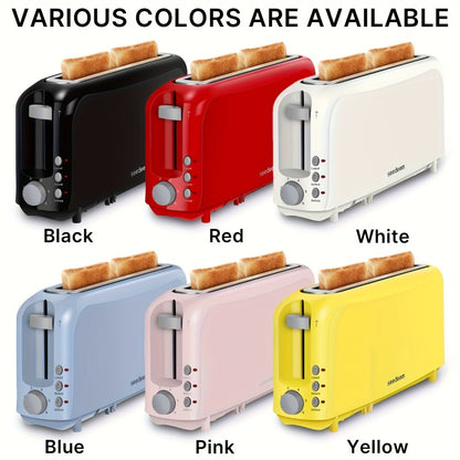 Slim Toaster 2-Slice Long Slot – 1.45" Wide Slot, 6 Shade Settings, Cancel/Reheat/Defrost, 750W, Removable Crumb Tray | 6 Colors