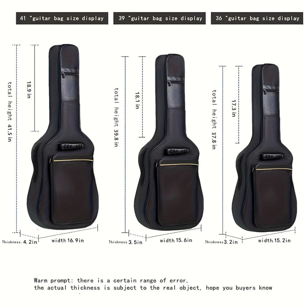 38 39 40 41 Inch Guitar Backpack Acoustic Guitar Bag 0.3 Inch Thick Padding Dual Adjustable Shoulder Strap Guitar Case Gig Bag with Back Hanger Loop detail image