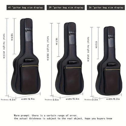 38 39 40 41 Inch Guitar Backpack Acoustic Guitar Bag 0.3 Inch Thick Padding Dual Adjustable Shoulder Strap Guitar Case Gig Bag with Back Hanger Loop detail image