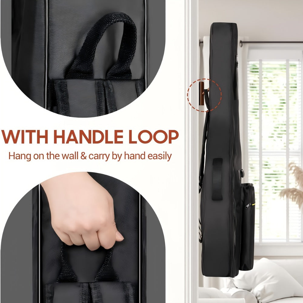 38 39 40 41 Inch Guitar Backpack Acoustic Guitar Bag 0.3 Inch Thick Padding Dual Adjustable Shoulder Strap Guitar Case Gig Bag with Back Hanger Loop detail image - detail view 5