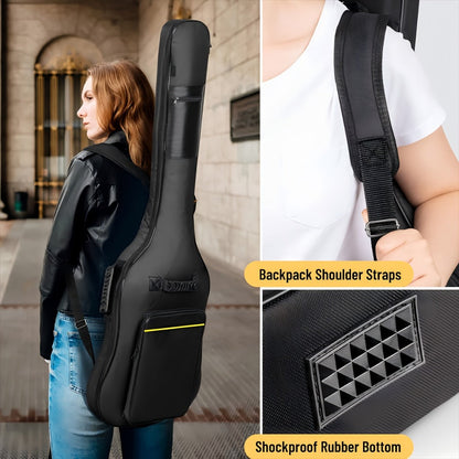 38 39 40 41 Inch Guitar Backpack Acoustic Guitar Bag 0.3 Inch Thick Padding Dual Adjustable Shoulder Strap Guitar Case Gig Bag with Back Hanger Loop detail image - detail view 7