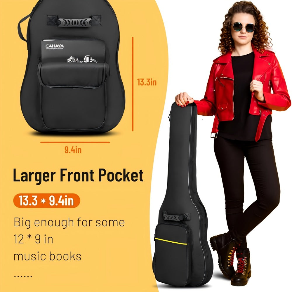 38 39 40 41 Inch Guitar Backpack Acoustic Guitar Bag 0.3 Inch Thick Padding Dual Adjustable Shoulder Strap Guitar Case Gig Bag with Back Hanger Loop detail image - detail view 8
