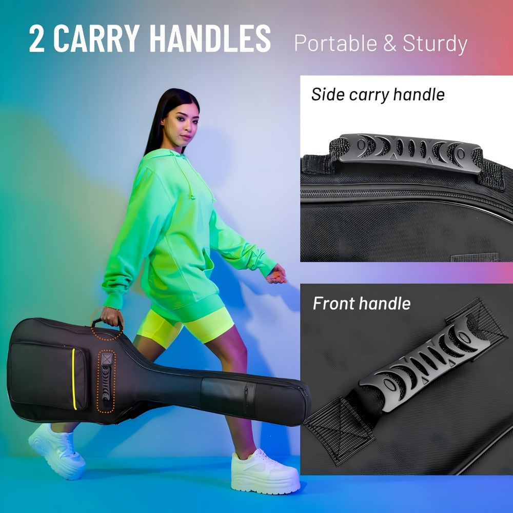 38 39 40 41 Inch Guitar Backpack Acoustic Guitar Bag 0.3 Inch Thick Padding Dual Adjustable Shoulder Strap Guitar Case Gig Bag with Back Hanger Loop detail image - detail view 9