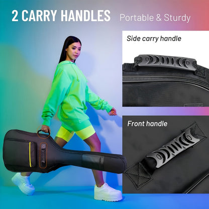 38 39 40 41 Inch Guitar Backpack Acoustic Guitar Bag 0.3 Inch Thick Padding Dual Adjustable Shoulder Strap Guitar Case Gig Bag with Back Hanger Loop detail image - detail view 9