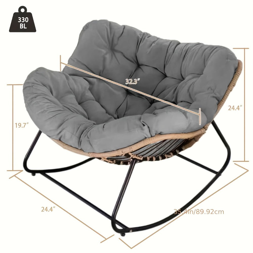 38.6-Inch Rocking Chair for Comfortable Everyday Seating in Living Room detail image - detail view 3