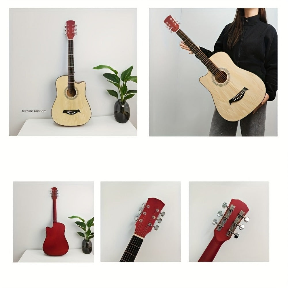 38-Inch Matte Acoustic Guitar Kit with Gig Bag and Accessories detail image - detail view 11
