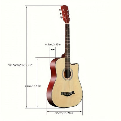 38-Inch Matte Acoustic Guitar Kit with Gig Bag and Accessories detail image