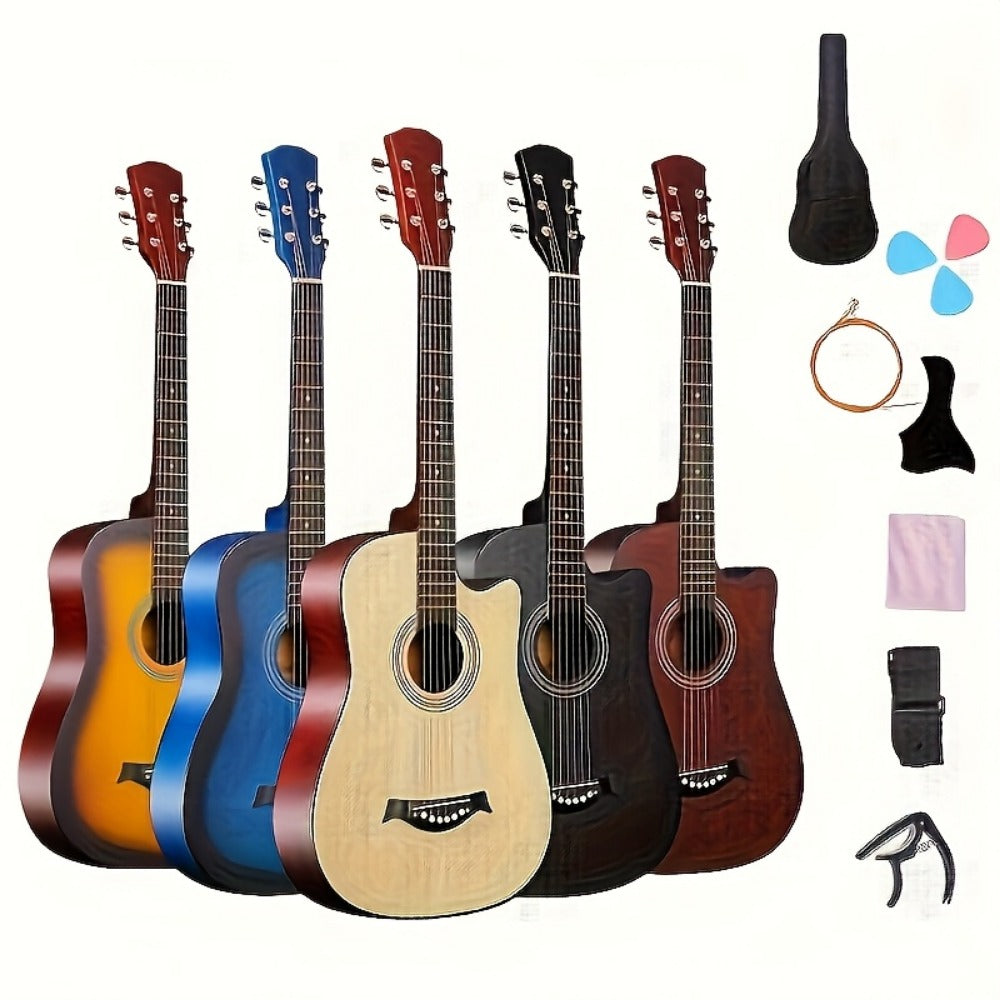 38-Inch Matte Acoustic Guitar Kit with Gig Bag and Accessories shown in the main product view