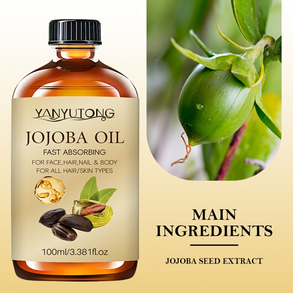 Jojoba Oil Body Massage Oil 2 Pack - Natural Fragrance Moisturizing Skin Care Oil for Face Body Hair Nails Eyelashes Shower Oil Lightweight Fast Absorbing Non-Greasy Women Gift Set