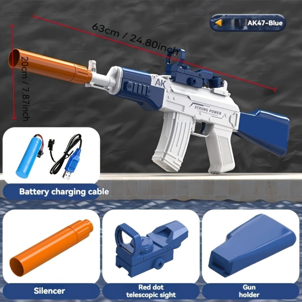 Automatic High-Capacity Electric Water Gun Ultra Long Range Powerful Motorized Squirt Blaster Continuous Spray for Kids Adults Pool Backyard Beach Summer Battle