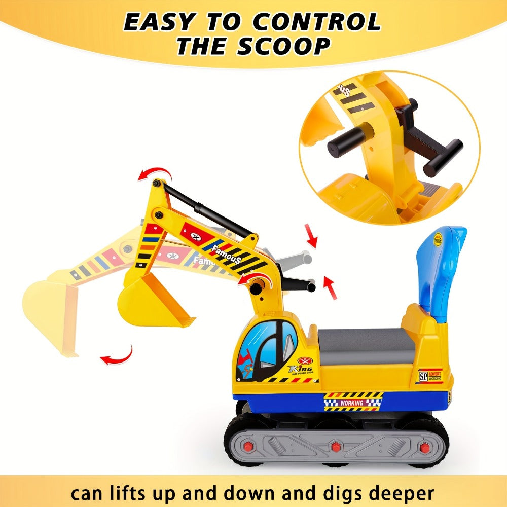 Kids Ride-On Construction Truck Large Manual-Powered Engineering Vehicle Safety Bumpers Indoor Outdoor Beach Play Birthday Holiday Gift Boys Ages 3-6+ Green Thickened Standard