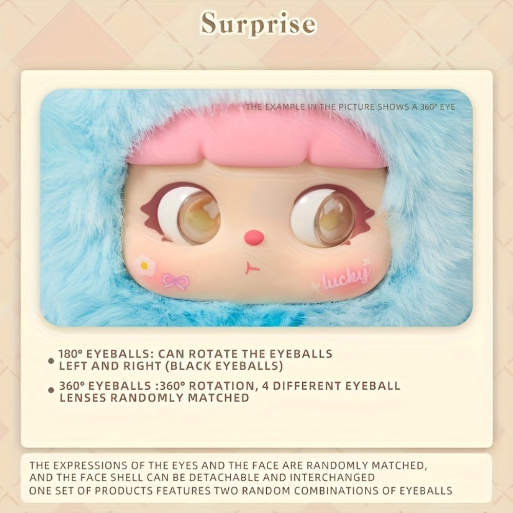 Kawaii Rabbit Plush Toy with Detachable Face — Soft Bunny Stuffed Animal Collectible for Girls Teens Adults | Unique Birthday Valentine's Day Christmas Holiday Gift | Room Decor Shelf Display