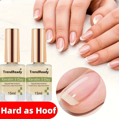 Nail Strengthener 2 Pack Clear Waterproof Alcohol-Free | Brittle Nail Hardener Treatment Glossy Base Coat & Top Coat for Weak Thin Peeling Nails | Color Enhancement for Fingernails Toenails Women
