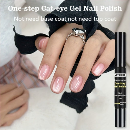 Magnetic Cat Eye Gel Nail Polish Pen 3-in-1 All-in-One Base Coat Color Top Coat - Ultra-Bright High-Saturation Polygel, Long-Lasting Chip-Resistant DIY Nail Art for Women, Salon & Home Use
