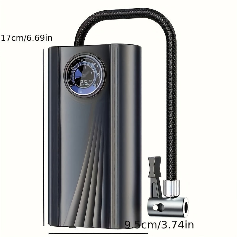 Ultra-Fast Inflatable Portable Air Compressor, Tire Inflation Pump, 12V, Pointer Display Precise Pressure. Suitable for Cars, Motorcycles, Bicycle Tire Inflation, Outdoor Air Cushions, Ball Inflation, Battery-Free