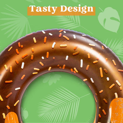 Glitter Donut Pool Float 3 Pack 32.5 Inch Inflatable Swim Ring Set – Strawberry Chocolate Mint Pool Tubes for Summer Pool Party, Birthday Decoration, Kids Teens & Adults
