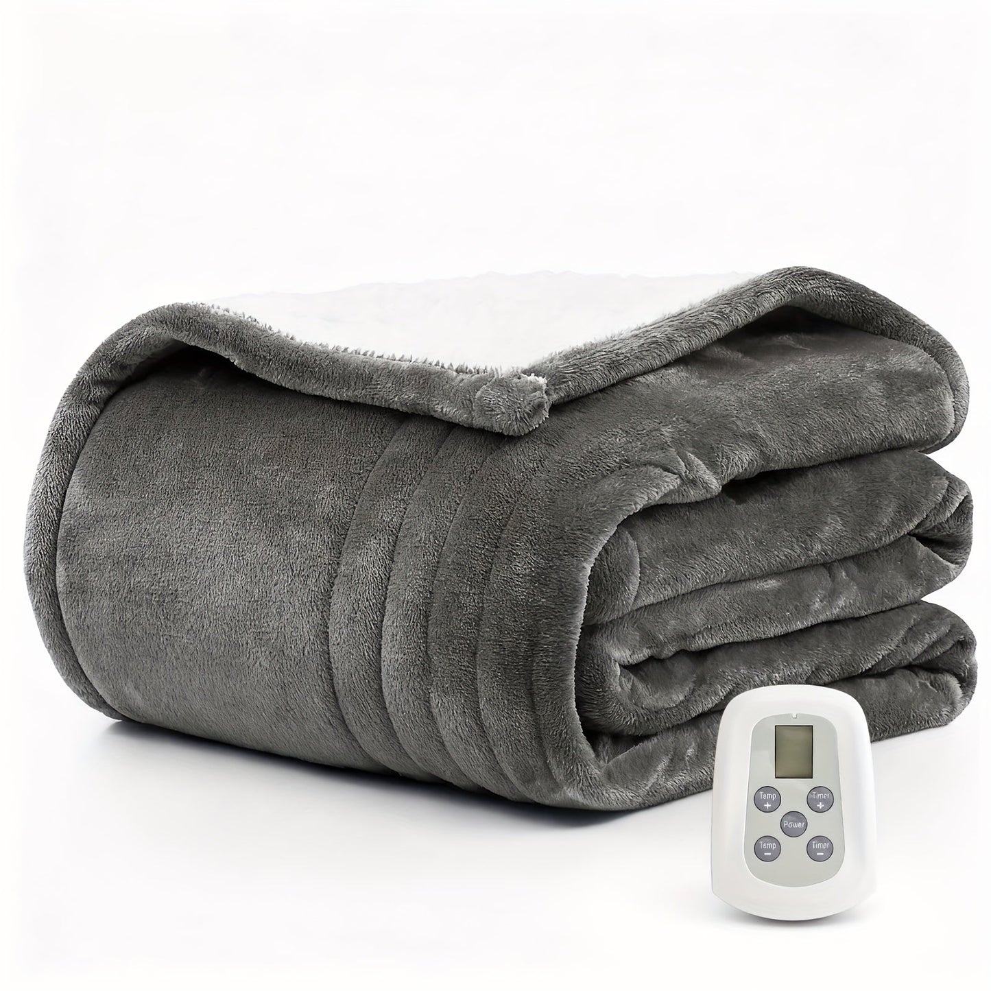 Dual Control Electric Heated Blanket with 10 Heat Levels - 10-Hour Auto Shutoff, Overheat Protection, Fast Heating, Soft Flannel, Machine Washable, 4 Sizes & 4 Colors, Bedroom Gift Blanket