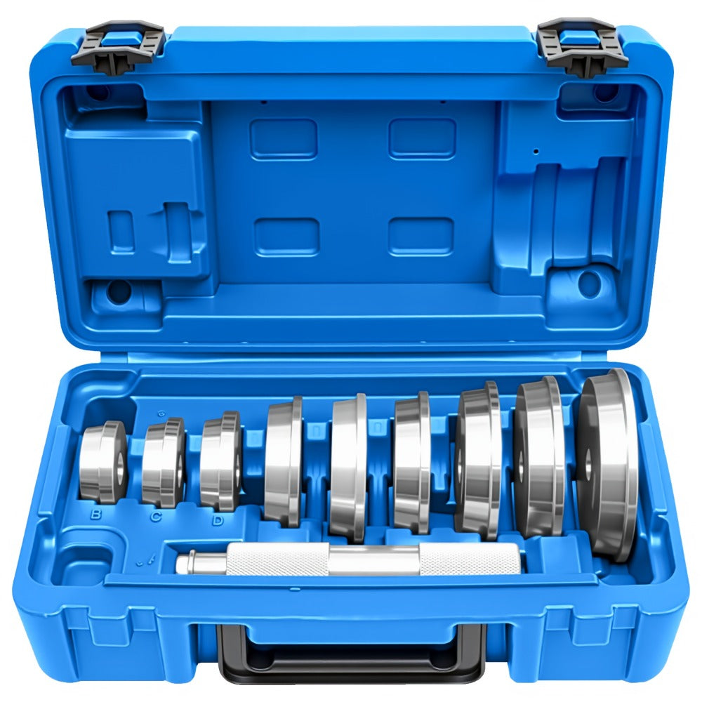 Bearing Press Kit 10-Piece – Bearing Race & Seal Bushing Driver Installation Set with 9 Double-Sided Adapters for Automotive Bearing Installation