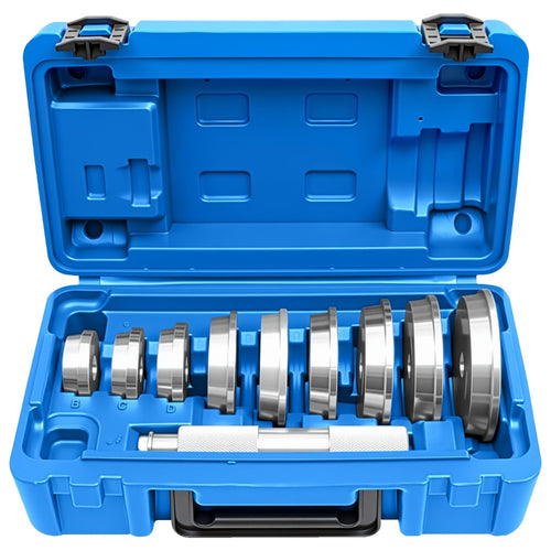 Bearing Press Kit 10-Piece – Bearing Race & Seal Bushing Driver Installation Set with 9 Double-Sided Adapters for Automotive Bearing Installation