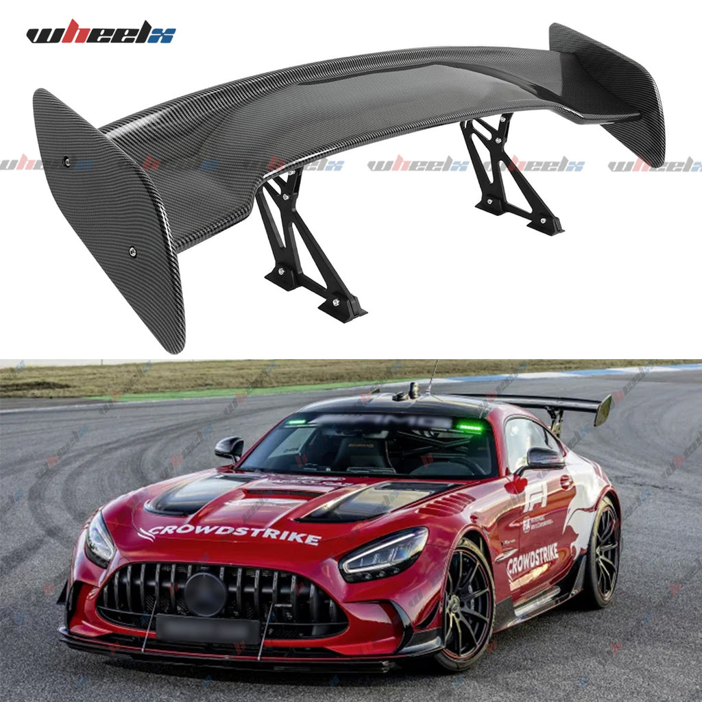 57 Inch Universal Rear Trunk Spoiler Wing GT Style ABS Racing Car Spoiler Compatible with Sedan Coupe Hatchback Wide Adjustable Rear Spoiler Wing Matt Black/ Glossy Black/ Carbon Fiber