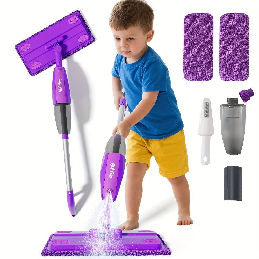 Kids Spray Mop Toy with Water Sprayer – Pretend Play Housekeeping Kit for Floor Cleaning | STEM Educational Toy, Birthday Gift for Boys & Girls Ages 3 4 5 6 7 8