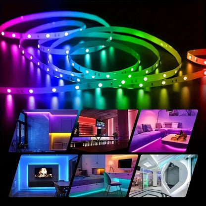 RGB LED Light Strip 5050 SMD USB Powered - Multi-Color Cuttable LED Strip with 3-Button Controller, Easy Install for Home Decor Living Room Bedroom TV Background Christmas Party Stage, 3M / 4M / 15M