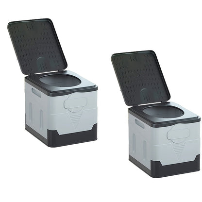 Foldable Camping Toilet Portable Porta Potty for Adults Kids with Lid Drain Hole Waterproof Thick PP Plastic Luggable Loo for Hiking Car Travel Outdoor Emergency Use Storage Box