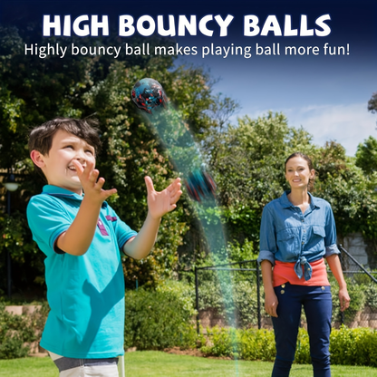 High Bounce Balls 12-Pack – Super Bouncy Faux Leather Mixed Color Bouncy Balls, Extreme High Bouncing Ball Set for Kids, Improves Hand-Eye Coordination, Easy to Grip, Fun Outdoor & Indoor Play Toy