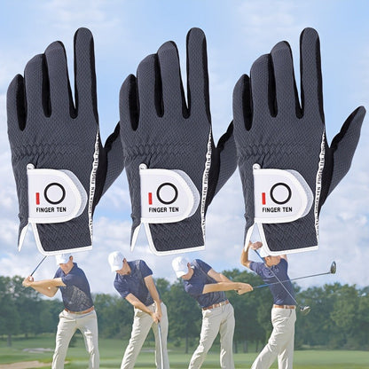 Wet Weather Golf Gloves Rain Grip 3-Pack for Men | Breathable Water-Resistant Golf Gloves for Left & Right Hand – Durable Comfortable Fit in Hot & Wet Conditions (Black, Gray, White | S–3XL)