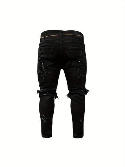 Men's Skinny Jeans - Classic Wash Distressed Modern