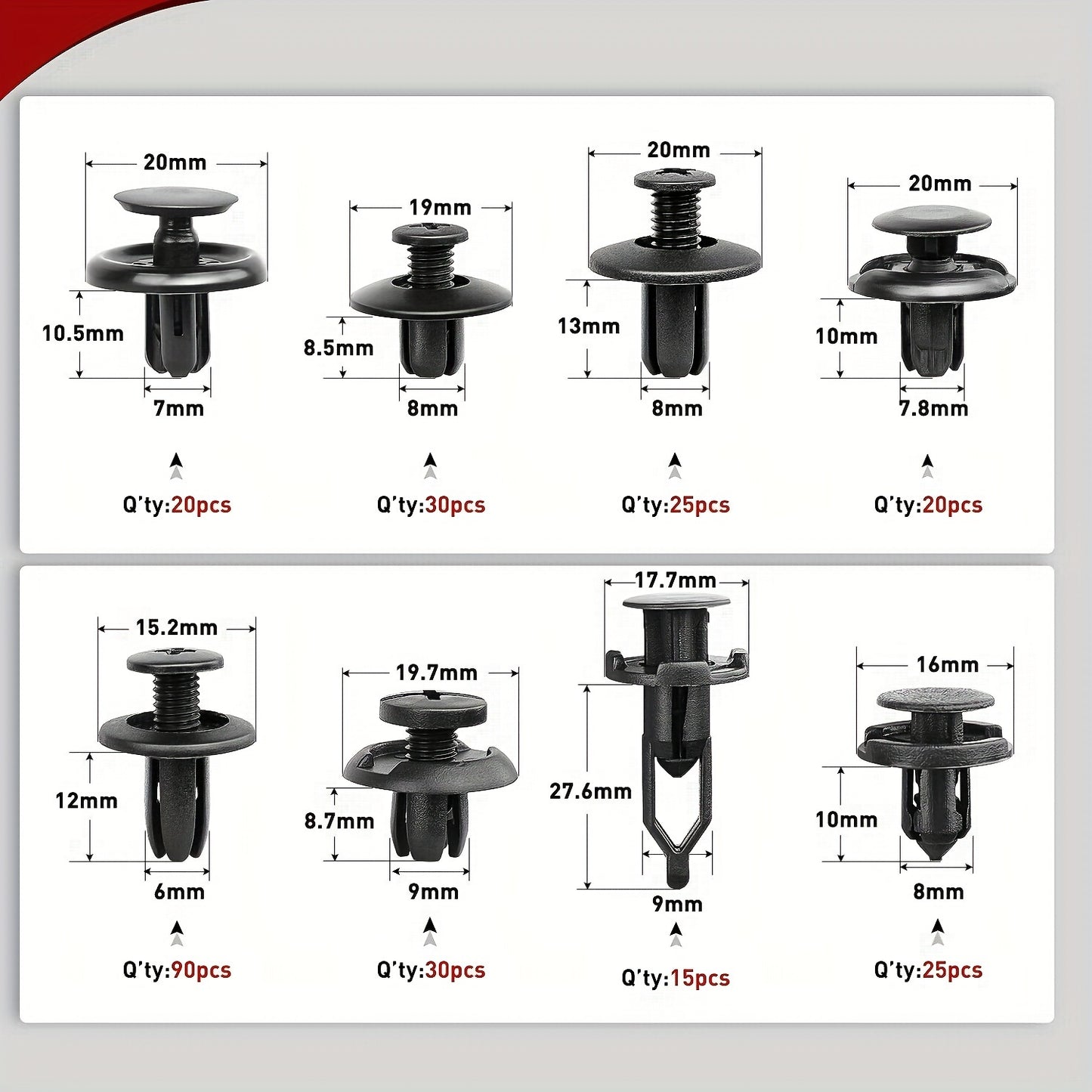 925pcs, 635pcs, 250pcs, 640, 928pcs 113pcs Bumper Retainer Clips, Car Plastic Rivets Fasteners Remover Push Retainer Kit