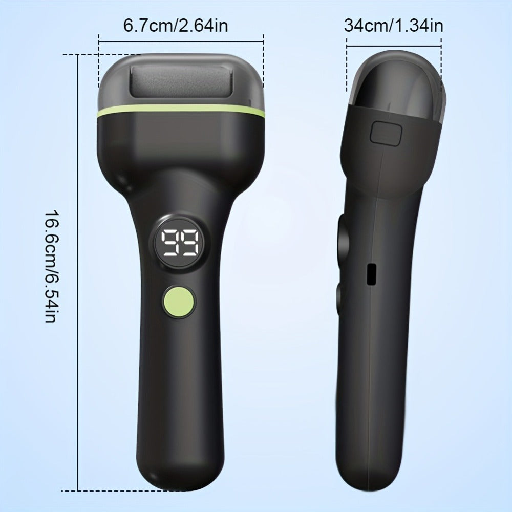 Foot Callus Remover Electric Rechargeable 3 Interchangeable Grinding Heads LCD Display Portable Electronic Foot File Dead Skin Remover Pedicure Tool for Women Men Athletes