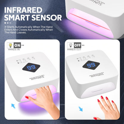 Rechargeable UV LED Nail Lamp 30 Beads – Professional Gel Nail Curing Light Cordless with 3 Timer Settings | Fast Curing Nail Dryer for Home & Salon, Compatible All Gel Polish
