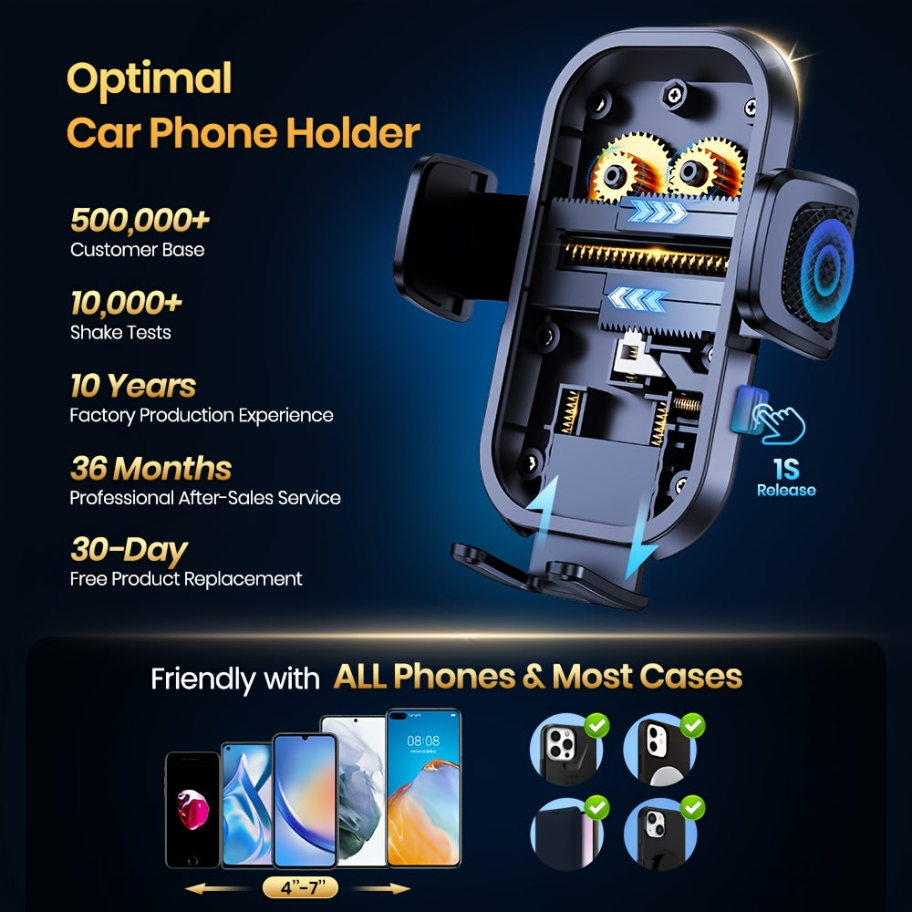 TOPK Upgrade Car Phone Holder Mount, Universal Cell Phone Car Mount for Dashboard Car Dash Mount Mobile Holder for iPhone, Samsung And All Android Smart Phones