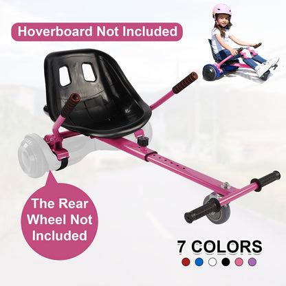 Hoverboard Go Kart Seat Attachment Buggy Conversion Kit 6.5-10 Inch Self-Balancing Scooter 360 Front Wheel Off-Road Tires Shock Absorber Kids Gift No Hoverboard White Black Blue Pink Purple
