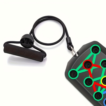 Push Up Board Multifunctional Color-Coded Chest Workout System, Adjustable Home Gym Equipment for Chest, Shoulders, Triceps & Back Strength Training, Lightweight Durable Frame with Resistance Bands & Pull Ropes