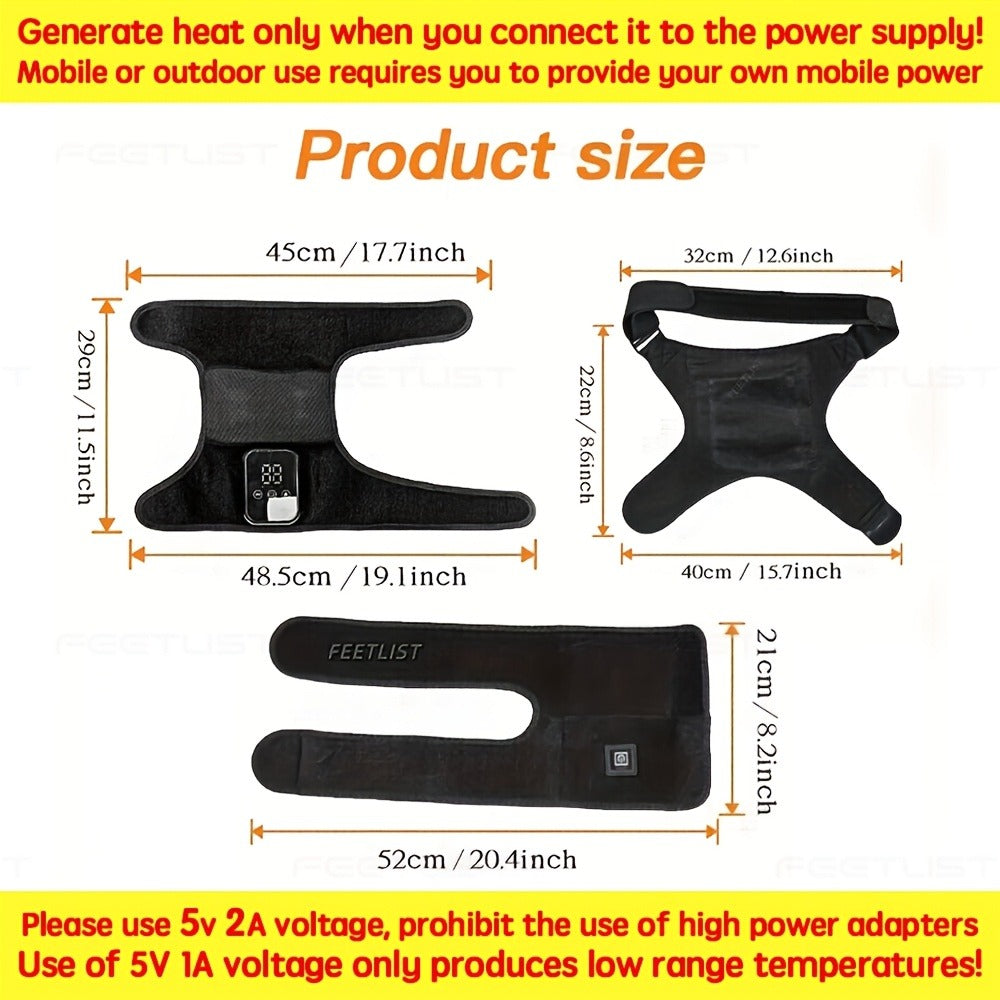 Knee Massager with Heat – 3-Level Heating Pad for Knee Pain Relief, Joint & Muscle Warmth, Anti-Slip Breathable Knee Brace for Men & Women