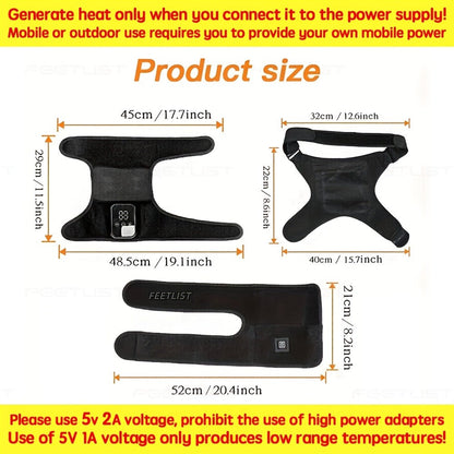 Knee Massager with Heat – 3-Level Heating Pad for Knee Pain Relief, Joint & Muscle Warmth, Anti-Slip Breathable Knee Brace for Men & Women