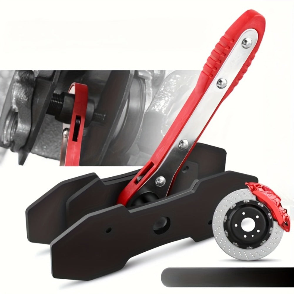 Brake Caliper Piston Compressor Tool with 360° Ratchet Wrench & Hooks – Automotive Brake Maintenance Kit for Car Brake Caliper Pressing, Wind-Back Tool Set for DIY & Professional Mechanics