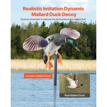 Remote Control Duck Decoy with Spinning Wings – 120M Infrared RC Realistic Teal Hunting Decoy | Bionic Motion Wing Flapping, Head Turning & Water Gliding | HDPE Weatherproof, 13-Hour Battery Life