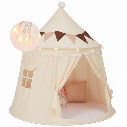 Pop-Up Dome Pet Tent for Large Cats - Automatic Instant Setup Outdoor Indoor Cat Tent House, Available Basic or Deluxe with Mat Star Lights & Flag, Portable No-Assembly Pet Shelter, Patio Garden Use