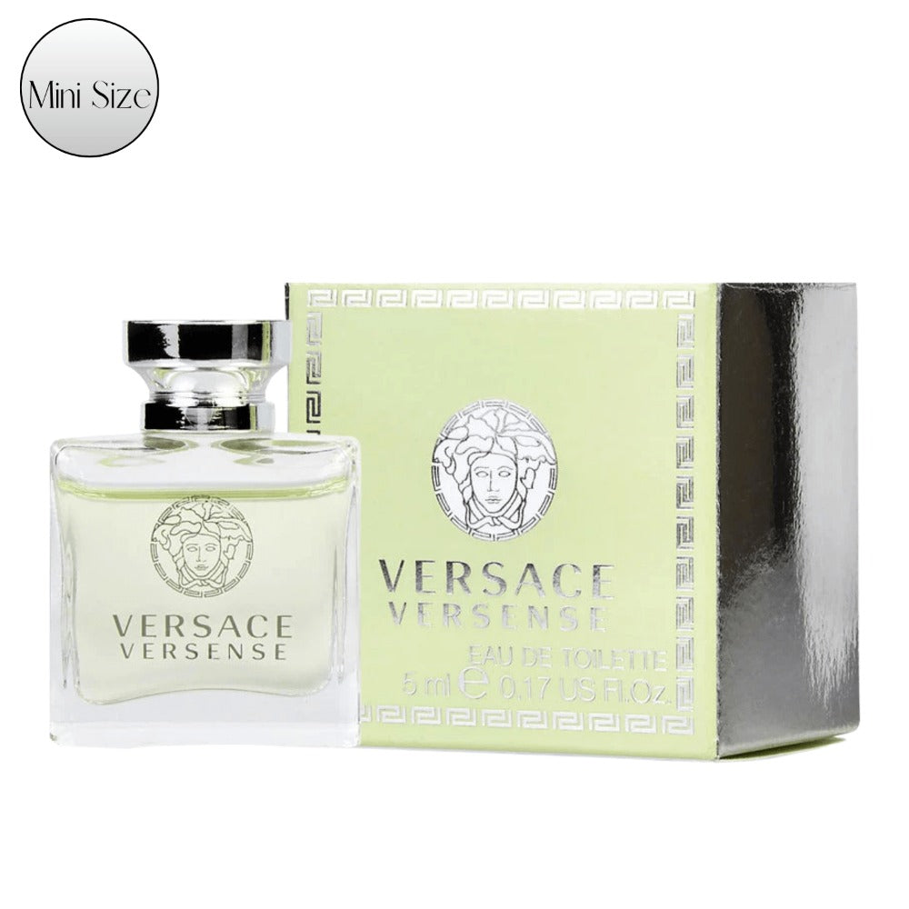 Versace Versense Eau de Toilette Mini 5ml - Travel Size EDT Spray 0.17 Fl oz | Fresh Aquatic Floral Fragrance for Women Portable Perfume Sample