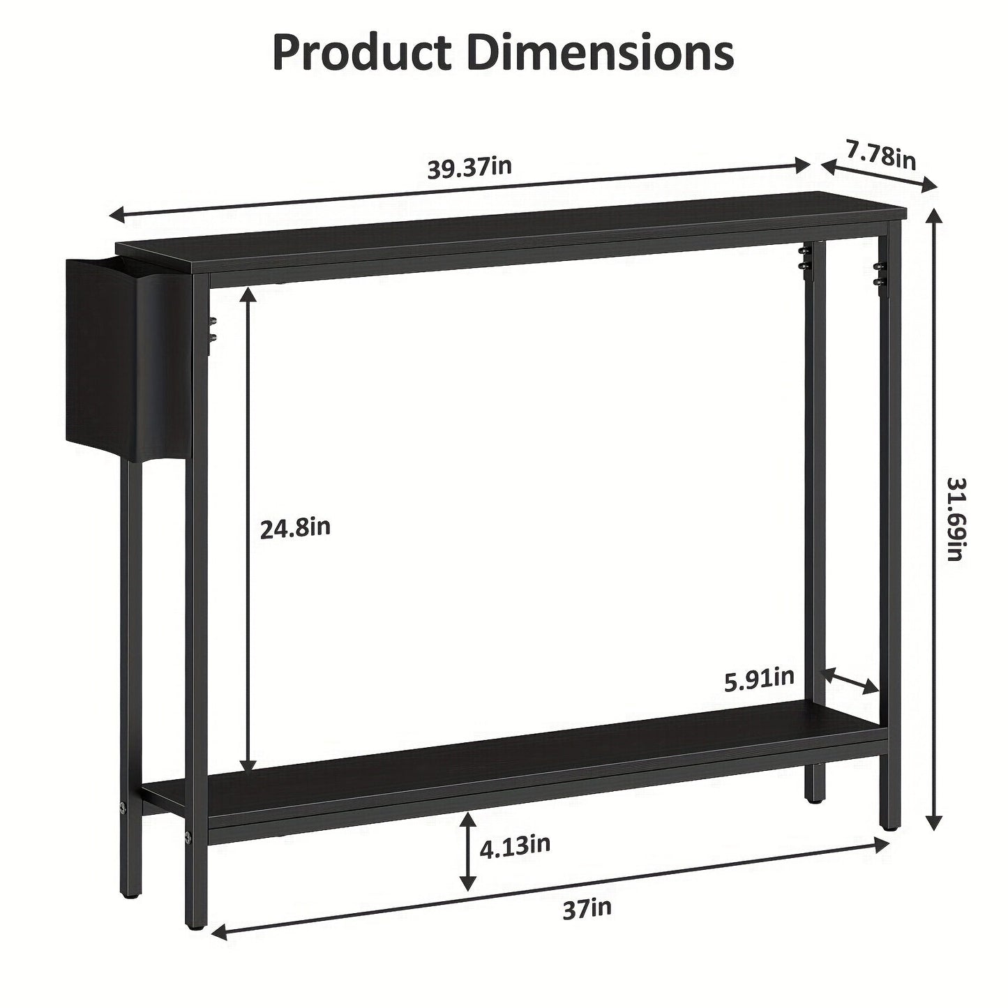 Console Table shown in the Black option