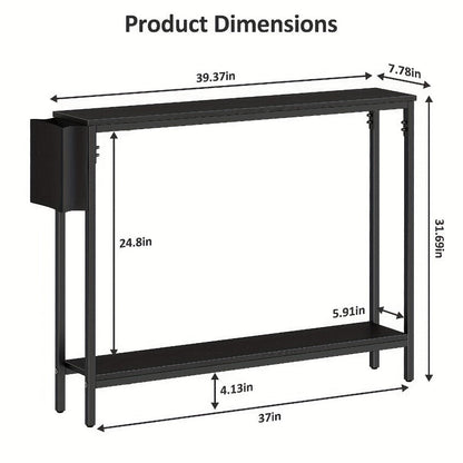39.4-Inch Solid Wood Console Table, Hallway Accent Table for Entryway detail image - detail view 4