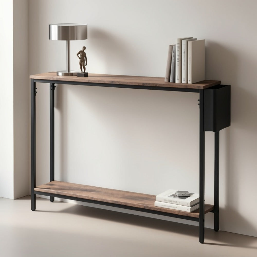 39.4-Inch Solid Wood Console Table, Hallway Accent Table for Entryway detail image - detail view 7