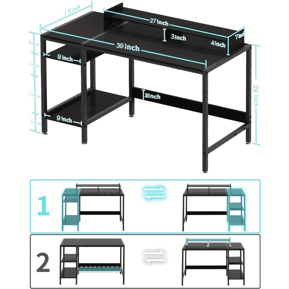 39-Inch Computer Desk, Writing and Study Desk for Home Office detail image - detail view 4