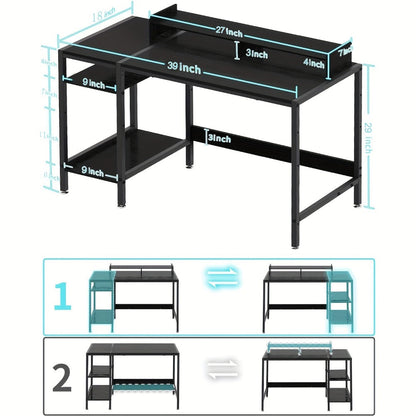 39-Inch Computer Desk, Writing and Study Desk for Home Office detail image - detail view 4