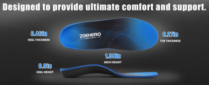 Arch Support Insoles for Men & Women – Heavy Duty Shoe Inserts for Flat Feet, Shock Absorption, Plantar Fasciitis Relief, Work Boots, Hiking & Standing All Day