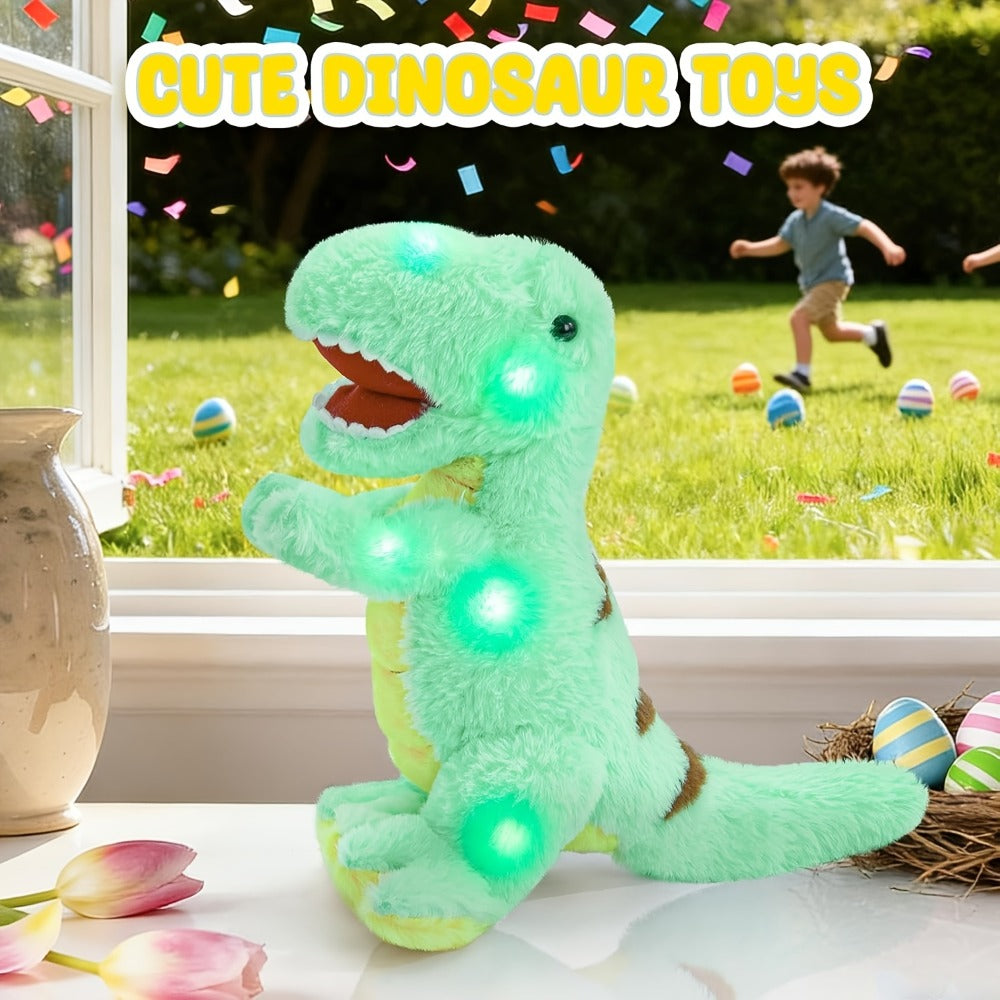 Dinosaur Stuffed Animal Light Up Musical T-Rex Plush Toy for Kids – Glowing Tyrannosaurus Rex with Sound Effects, Soft Cuddly Dino Plush, Birthday Easter Christmas Gift for Boys Girls Ages 3+
